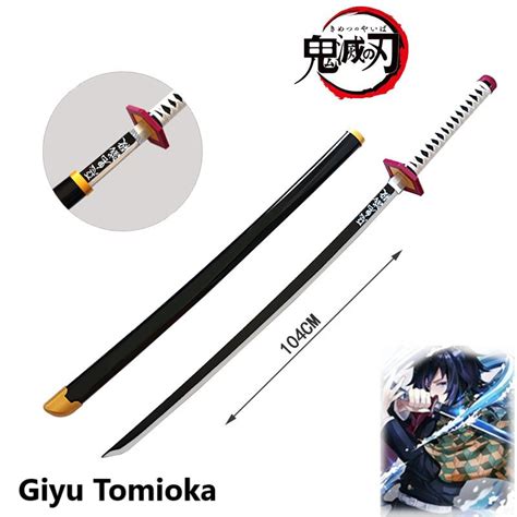 Demon Slayer Sword 104cm Wooden Japanese Anime Katana Giyu Tomioka