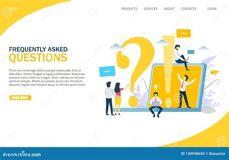 Frequently Asked Questions Vector Website Landing Page Design Template