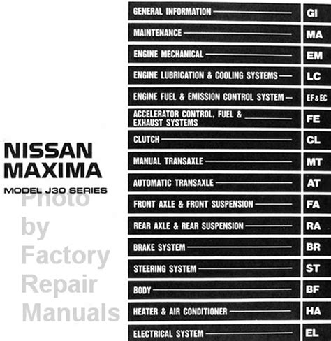 1993 Nissan Maxima Factory Service Manual Original Shop Repair