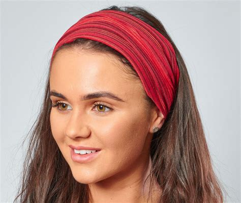 Nepalese Bandana Headband Stripey Red Cotton Hairband T For Etsy