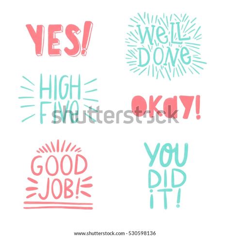 「good Job Hand Lettering Set Pink」のイラスト素材 530598136