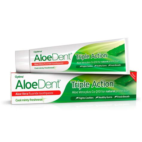 aloedent aloe vera triple action fluoride toothpaste 100 ml