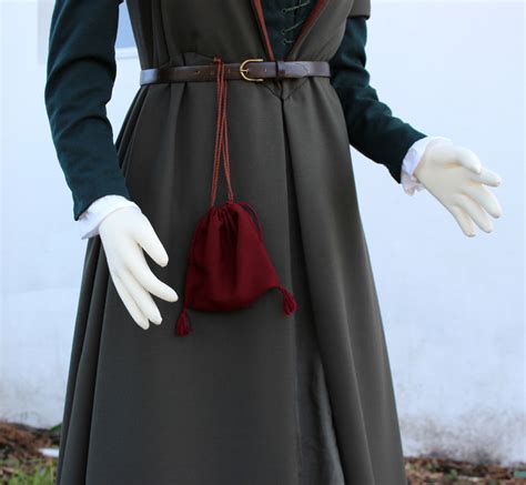 Fitted English Gown Green Kirtle Linen Cotton Shirt And Wool