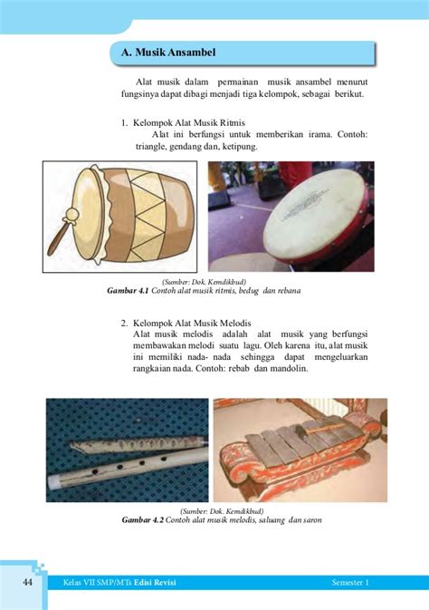 Artikel ini akan membahas satu jenis dari ketiga jenis alat musik. Buku Siswa Kurikulum 2013 Kelas 7 SBK