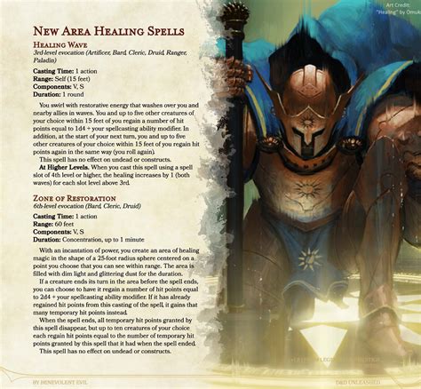 New Spells: Area Healing Magic — DND Unleashed: A Homebrew Expansion