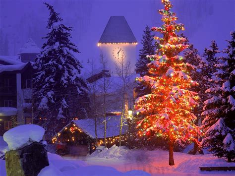 Christmas Snow Scene Wallpapers Wallpaper Cave