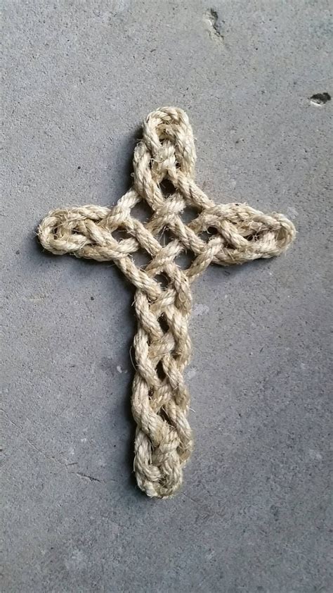 Rope Cross Twisted Rope Cross Wall Cross Rustic Home Decor Etsy