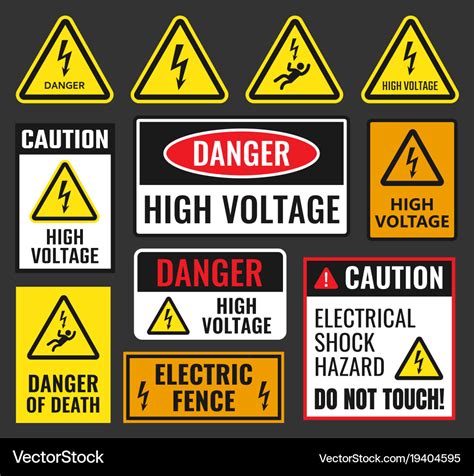 Danger High Voltage Signs Royalty Free Vector Image