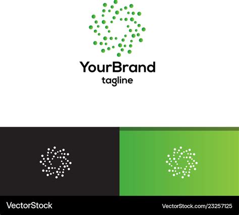 Green Dot Circle Logo Template Royalty Free Vector Image