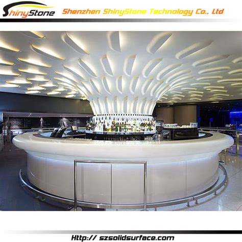 We are specialized in design & manufacturing your bar or restaurant concept. White Circular Shape Design Modern Solid Surface ...