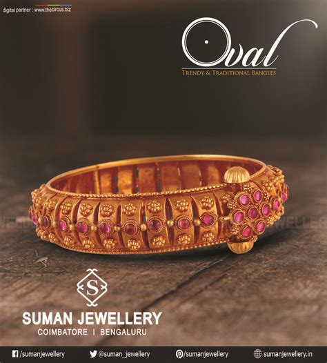 Suman Jewellery Oval Gold Bangle