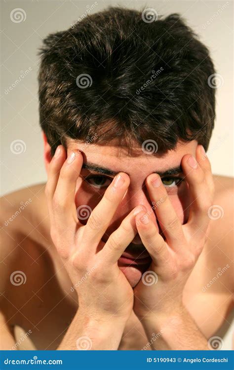 Timid And Shy Man Stock Image Image Of Eerie Conceal 5190943