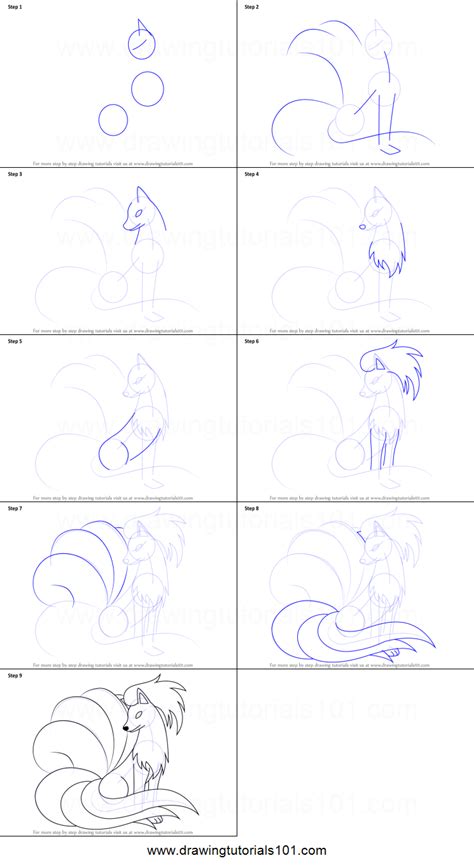 Draw so cute 1.006.943 views4 year ago. How to Draw Ninetales from Pokemon printable step by step ...