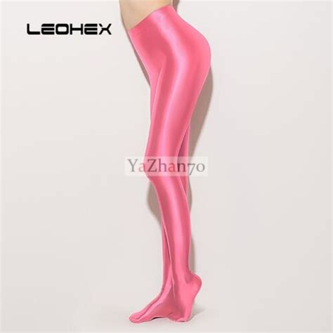 Leohex Nylon Glitter Sexy Stockings Satin Glossy Opaque Pantyhose Shiny