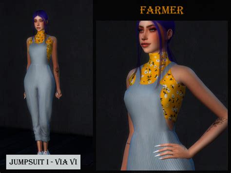 Jumpsuit I Farmer Vi By Viy Sims Created Emily Cc Finds
