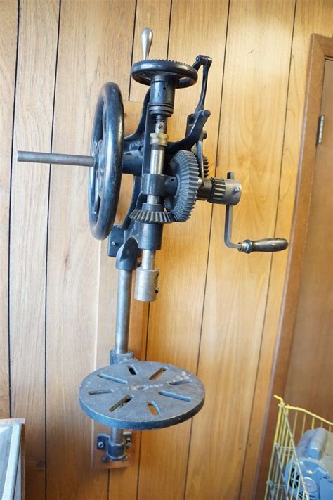 Antique Buffalo Forge Blacksmith Barn Post Drill Press Hand Cranked Vintage Tools Old Tools