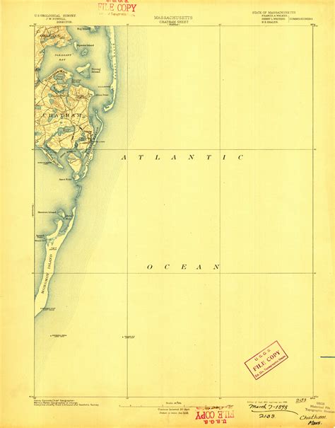 Chatham Massachusetts 1893 1898 Usgs Old Topo Map 15x15 Quad Old Maps