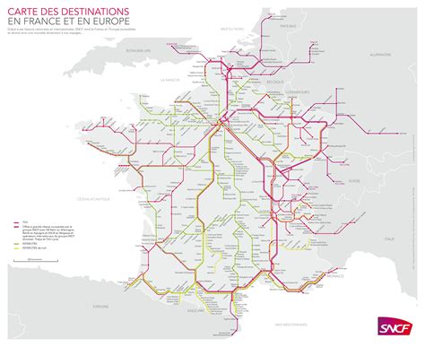 French Sncf Intercity Train Map France 2016 Visit France France