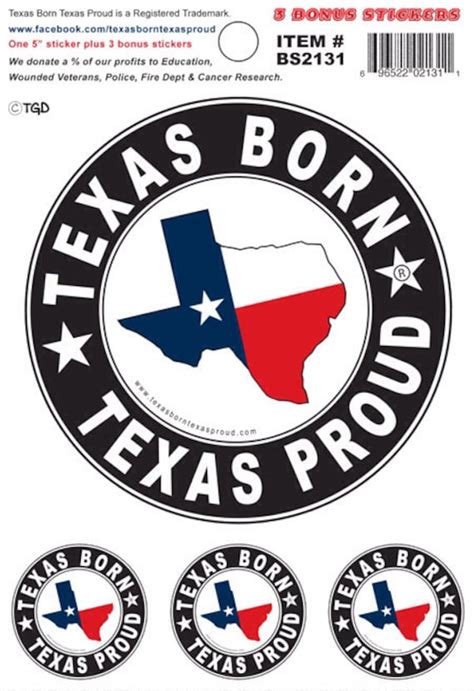 texas born texas proud sticker decal etsy