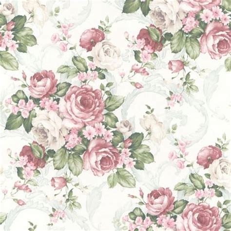 Large Pink Cabbage Roses Garden Floral Wallpaper Shabby Chic Etsy In