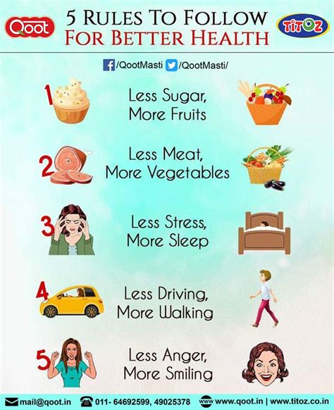 5 Rules To Follow For Better Health Always Follow Healthy Diet To Stay