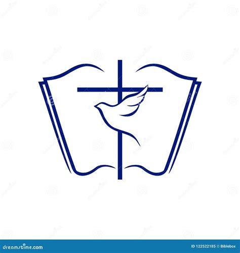 Logotipo Da Igreja E Do Ministério A Bíblia Aberta A Cruz De Jesus