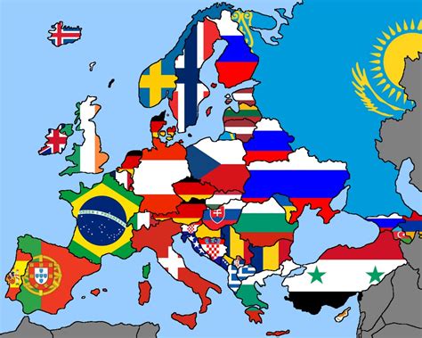 A Flag Maps Of Europe But Each Flag Is Determined On Which Country
