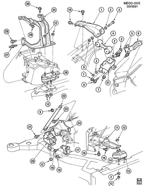 1989 Oldsmobile Toronado Engine And Transmission Mounting V6