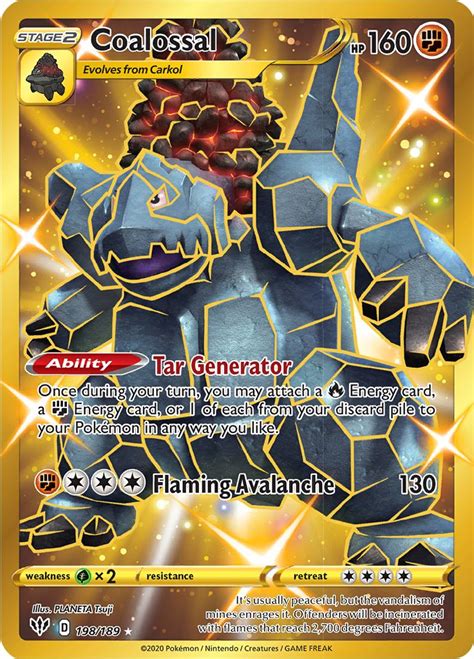Search based on card type, energy type, format, expansion, and much more. Serebii.net Pokémon Card Database - Darkness Ablaze - #198 Coalossal
