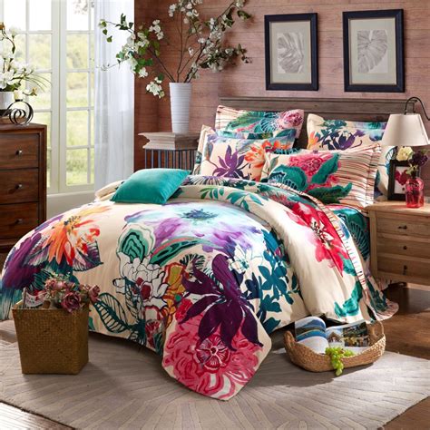 Well, the ideas are quite simple yet luxurious when it comes to designing and decorating bedroom with comforter sets based. Twin full queen size 100%cotton Bohemian Boho Style floral ...