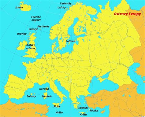 Ostrovy Evropy Mapa Mapa