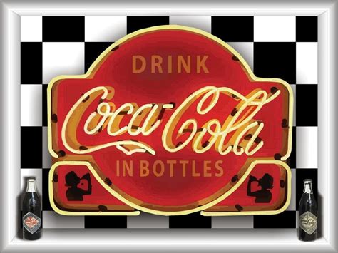Coke Drink Coca Cola In Bottles Neon Effect Sign Printed Banner 4 X 3