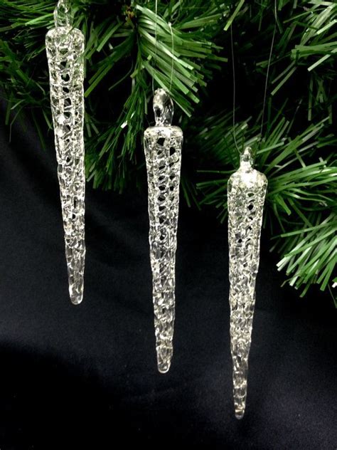 Drie Fijne Duidelijke Gesponnen Glazen Kerstboom Icicle Etsy Glass Christmas Tree Victorian