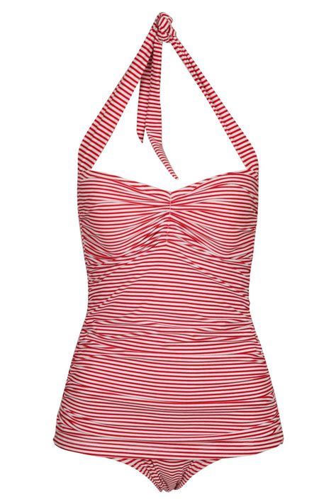 Red Nautical Stripe One Piece 145 From Birdsnest Vintage Bathing Suits Striped One Piece