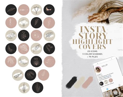Insta Highlight Story Icons Instagram Set Covers In Color Etsy