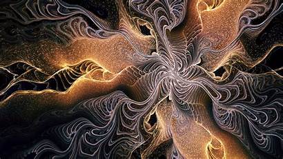 Fractal Abstract Dark Gold Digital Artwork Psychedelic