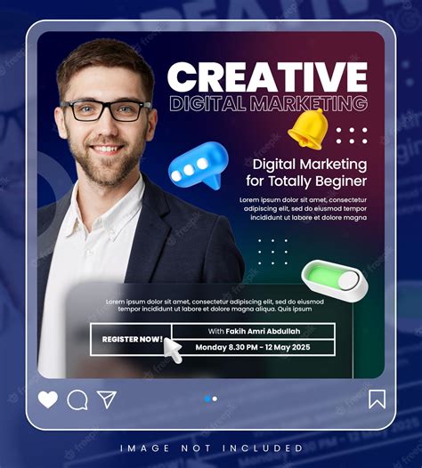 Premium Psd Creative Concept Digital Marketing Live Webinar And