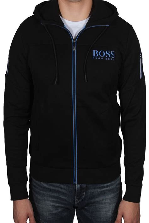 Hugo Boss Mens Saggy Hoodie Sweatshirt Jacket Zip Up Logo 50387166 001