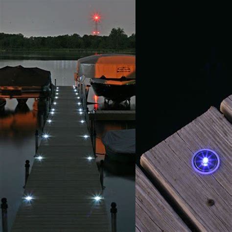 Lake Lite Solar Dock Dots 4pk Blue Led Lights Dock Lighting Solar