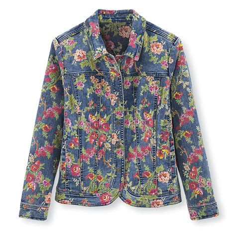 floral print denim jacket casual comfortable and colorful women s clothing in 2020 printed