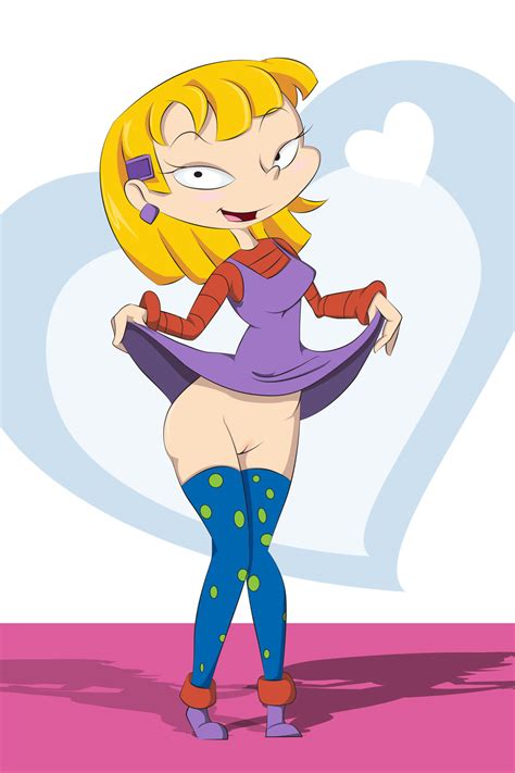 Rule 34 All Grown Up Angelica Pickles Black Eyes Blonde Hair Colored Dress Dress Lift Female