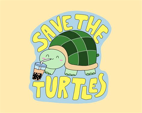 Save The Turtles Sticker Turtle Sticker Environmental Etsy