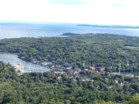 View From The Top Of Mt Battie Overlooking The Harbor And The