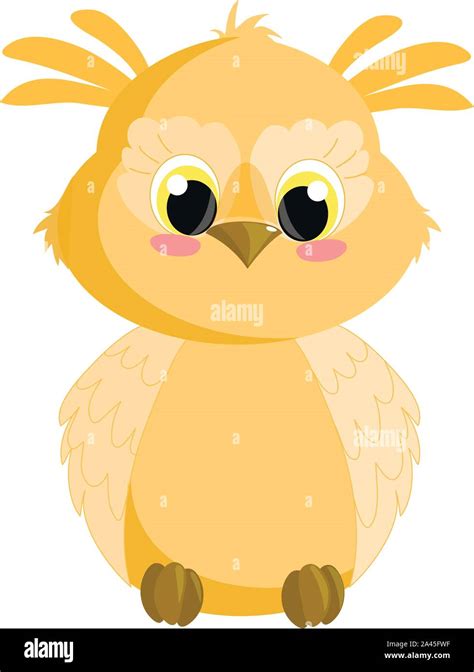 Cute Cartoon Owl Clipart Drawing Sitting On A Branch Night Stock