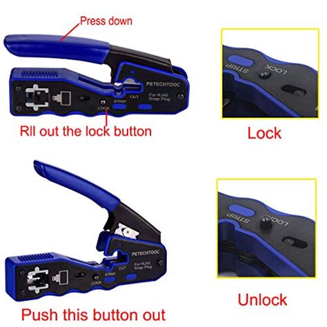 Rj45 Crimp Tool Pass Through Crimper Cutter For Cat6a Cat6 Cat5 Cat5e