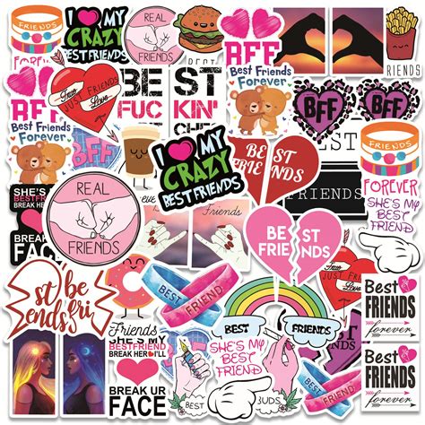 50 Pcs Bestfriends Graffiti Sticker Amigos Vinilo Impermeable Etsy