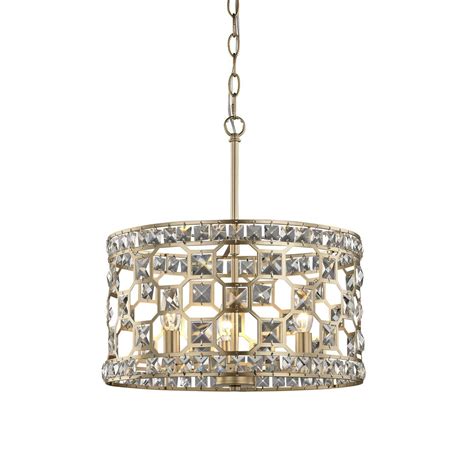 Crystal drum pendants for sale. Fifth and Main Lighting Paris 3-Light Champagne Gold with ...