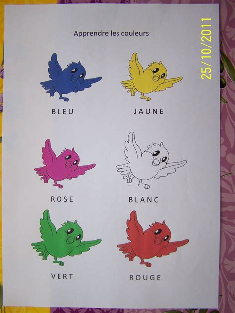 Fiche Apprendre Les Couleurs