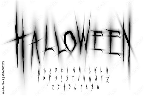 Halloween Font Letters And Numbers Vector Eps10 Illustration Stock