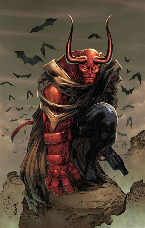 Hellboy With Horns By Flashcolorist On Deviantart